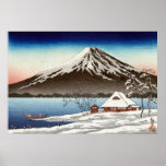 Winter landscape with view of Mount Fuji Posters