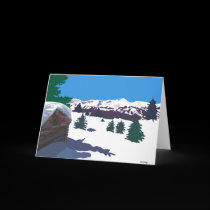 Winter Log Cabin Card cards