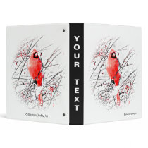 WINTER MALE CARDINAL VINYL BINDER