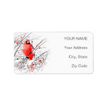 WINTER MALE CARDINAL CUSTOM ADDRESS LABEL