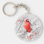 WINTER MALE CARDINAL KEYCHAINS