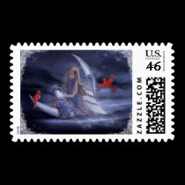 Winter Moon Angel postage