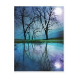 Winter moon , postcard
