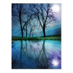 Winter moon , postcard postcards