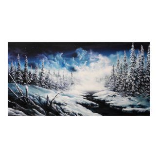 Winter Moon snow scene canvas painting for sale print
