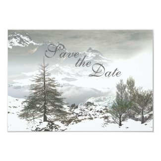 Winter Mountain Save the Date Wedding Announcement
