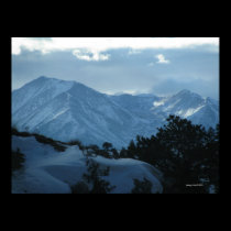 Winter Mountains Heavy Snow Poster posters