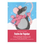Winter Mouse Festive Get Together Invitations invitations