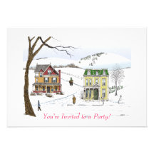 Winter Neighborhood Personalized Invitations