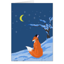 Winter Night Fox Cards