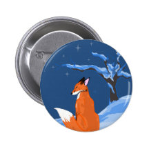 Winter Night Fox Pin