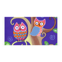 Winter Night Owls in Love photo cards by lynndarakosdesigns Winter Night Owls in Love photo cards