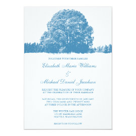 Winter Oak Tree Wedding 5x7 Paper Invitation Card