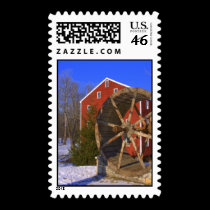 winter old mill Postage stamps