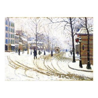 Winter on Boulevard de Clichy, France print