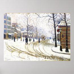Winter on Boulevard de Clichy, France print