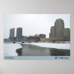 Winter on the Grand River - Grand Rapids, Michigan Print