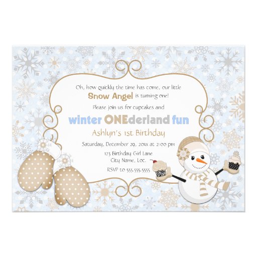 Winter One-derland 1st Birthday Invitation