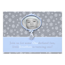 Winter One-derland Boy 1st Birthday Invites