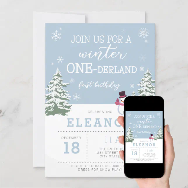 Winter Onederland St Birthday Invitation Zazzle