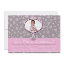 Winter Onederland 1st Birthday Snowflakes Invitations