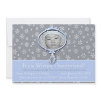 Winter Onederland 1st Birthday Snowflakes Personalized Invitations