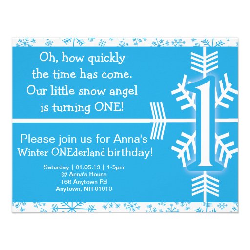 Winter ONEderland birthday invitation