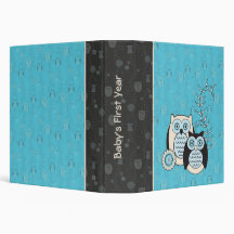 Winter Owls Baby's First Year Binder