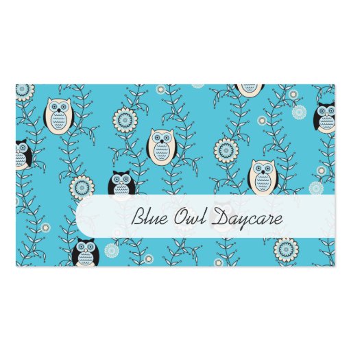 Winter Owls Daycare Business Cards (front side)