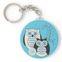 Winter Owls Keychain keychain