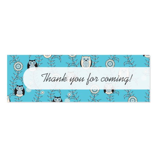 Winter Owls Party Favor Tags Business Cards