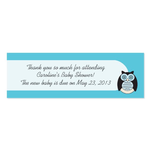 Winter Owls Party Favor Tags Business Cards (back side)