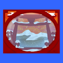 Winter Pagoda Poster Print posters