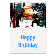 Winter Paintball in the Woods Cards