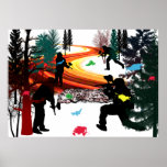 Winter Paintball in the Woods Posters