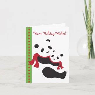 Winter Panda Bears Holiday Christmas Card card