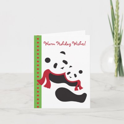 Winter Panda Bears Holiday Christmas Card