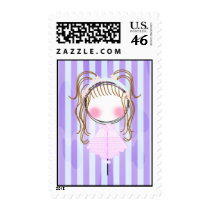 Winter PenGirl postage stamps