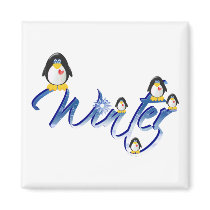 Winter Penguins magnets