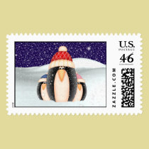 Winter Penguins postage