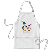 Winter Penguins Seasons Greetings Apron