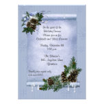 Winter Pine Cone Holiday Invitation