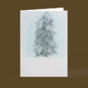 Winter Pine Tree - Acrylic Painting cards by OutdoorArt Winter Pine Tree - Acrylic Painting cards