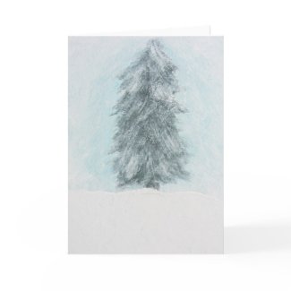 Winter Pine Tree - Acrylic Painting card