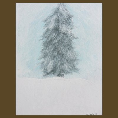 Winter Pine Tree - Acrylic Painting Custom Flyer by OutdoorArt