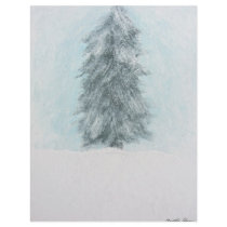 Winter Pine Tree - Acrylic Painting Customized Letterhead