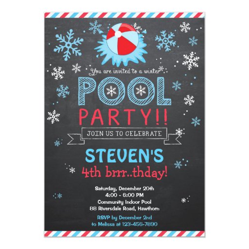 Winter Pool Invitation / Winter Pool Invite (front side)