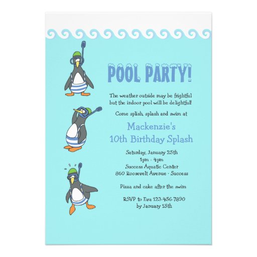 Winter Pool Party Invitation