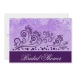 Winter Purple Snowflake Bridal Shower Invitations
