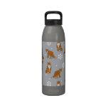 Winter Red Foxes Pattern Drinking Bottle